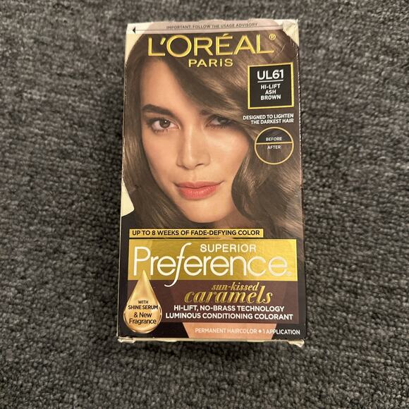 L'Oreal Superior Preference Sun-Kissed Caramel UL61 Hi-Lift Ash Brown Hair Color - Picture 1 of 4
